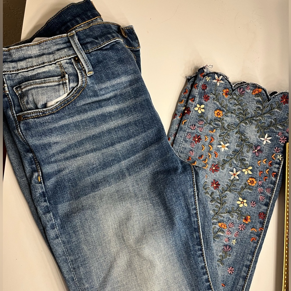 Brand New Embroidered Driftwood Jeans